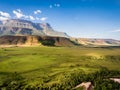 Beautiful view of the Auyantepuy at sunrise. Canaima Natinal Park